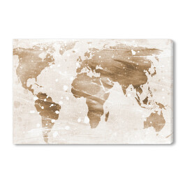Obraz na płótnie Mapa świata w odcieniach beżu na jasnym tle