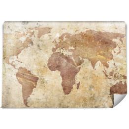 Fototapeta winylowa zmywalna Mapa świata w odcieniach beżu 