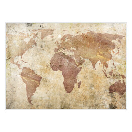 Plakat Mapa świata w odcieniach beżu 