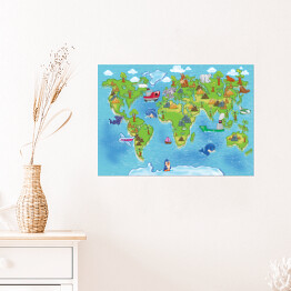 Plakat Mapa świata dla dziecka