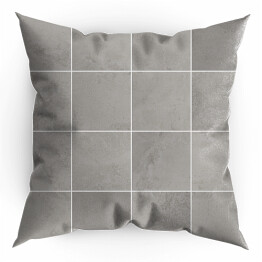 Poduszka Mozaika imitacja kafelków. Kompozycja geometryczna z szarego betonu 