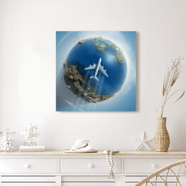 Obraz na płótnie Samolot lecący nad Ziemią