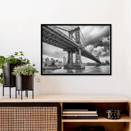 Czarno biały Manhattan Bridge, Nowy Jork