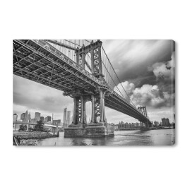 Obraz na płótnie Czarno biały Manhattan Bridge, Nowy Jork