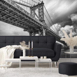 Fototapeta winylowa zmywalna Czarno biały Manhattan Bridge, Nowy Jork