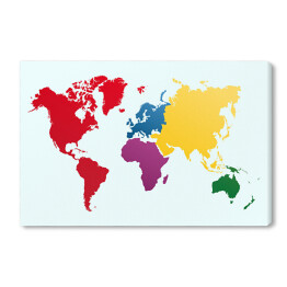 Obraz na płótnie Mapa świata w jednolitych kolorach