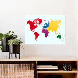 Mapa świata w jednolitych kolorach