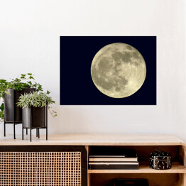 Plakat samoprzylepny Księżyc w pełni na granatowym tle