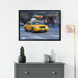 Obraz w ramie Żółta taksówka w Nowym Jorku.