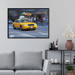 Plakat w ramie Żółta taksówka w Nowym Jorku.