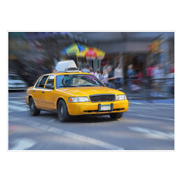 Plakat Żółta taksówka w Nowym Jorku.
