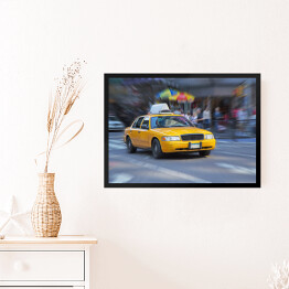 Obraz w ramie Żółta taksówka w Nowym Jorku.