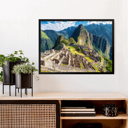 Obraz w ramie Mach Pichu widok na dawne miasto