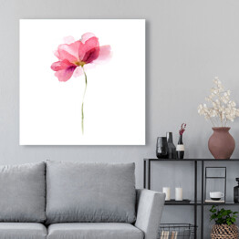 Obraz na płótnie Różowy pojedynczy kwiat - akwarela