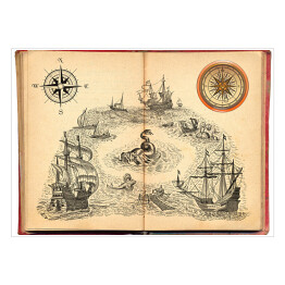 Książka pirackaz rysunkami statków