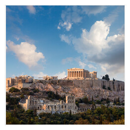 Plakat samoprzylepny Akropol ateński w Grecji w słoneczy dzień