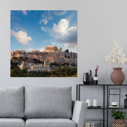 Plakat samoprzylepny Akropol ateński w Grecji w słoneczy dzień