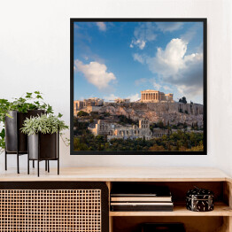 Obraz w ramie Akropol ateński w Grecji w słoneczy dzień
