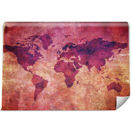 Fototapeta Fioletowa mapa świata w płomieniach