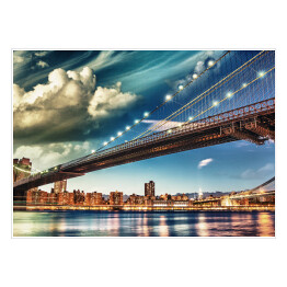 Plakat samoprzylepny Niebo nad Brooklyn Bridge Park w Nowym Jorku
