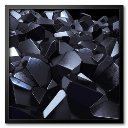 Obraz w ramie Czarna geometryczna abstrakcja 3D