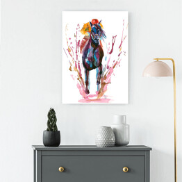 Obraz na płótnie Jeździec na koniu - kolorowa akwarela