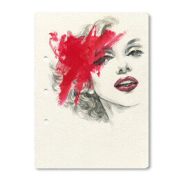 Obraz na płótnie Kobieta w odcieniach szarości z czerwonymi ustami