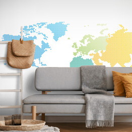 Fototapeta winylowa zmywalna Mapy świata z kontynentami w różnych kolorach