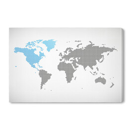 Obraz na płótnie Ameryka Północna na mapie świata