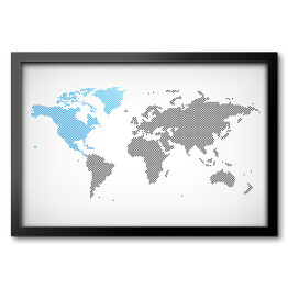 Obraz w ramie Ameryka Północna na mapie świata