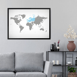 Obraz w ramie Europa w mapie świata