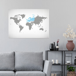 Plakat samoprzylepny Europa w mapie świata