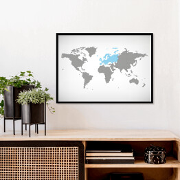 Plakat w ramie Europa w mapie świata