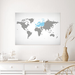 Plakat Europa w mapie świata