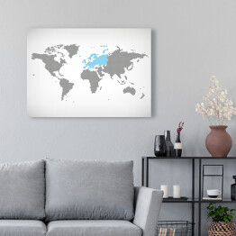 Obraz na płótnie Europa w mapie świata