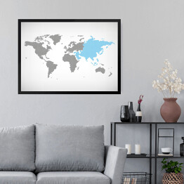 Obraz w ramie Asia na mapie świata