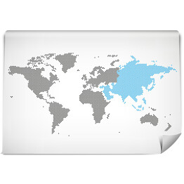 Fototapeta samoprzylepna Asia na mapie świata