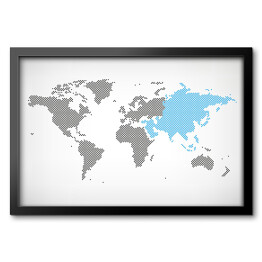 Obraz w ramie Asia na mapie świata
