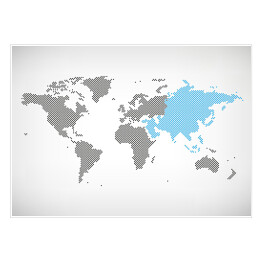 Plakat Asia na mapie świata