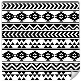 Tapeta winylowa zmywalna w rolce Biało czarne azteckie wzory