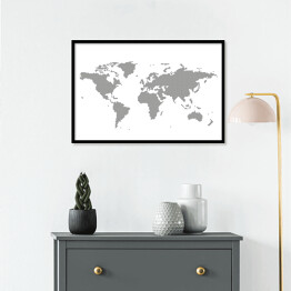 Plakat w ramie Punktowa mapa świata