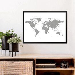 Obraz w ramie Punktowa mapa świata