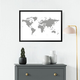 Obraz w ramie Punktowa mapa świata