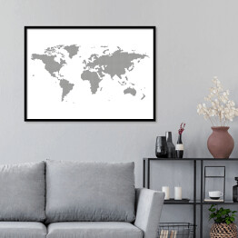 Plakat w ramie Punktowa mapa świata
