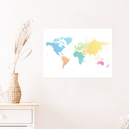 Plakat Mapa świata z kropkowych kolorów