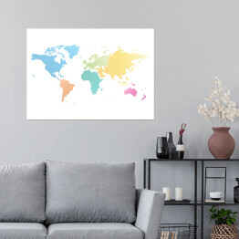 Plakat Mapa świata z kropkowych kolorów