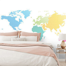 Fototapeta samoprzylepna Mapa świata z kropkowych kolorów