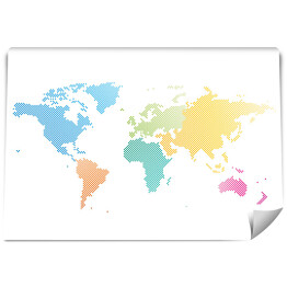 Fototapeta winylowa zmywalna Mapa świata z kropkowych kolorów