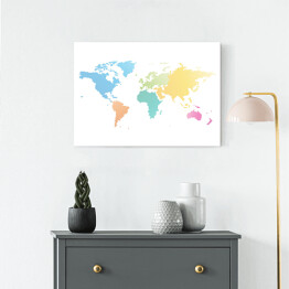 Obraz na płótnie Mapa świata z kropkowych kolorów
