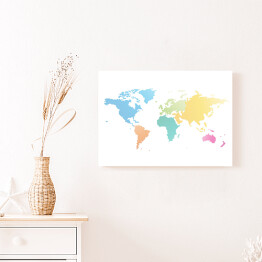 Obraz na płótnie Mapa świata z kropkowych kolorów